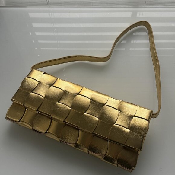Neiman Marcus Chunli Gold Woven Evening Bag - Picture 6 of 6